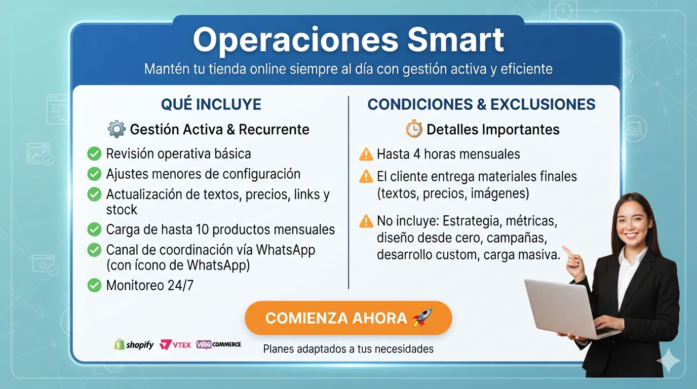 manejo de tiendas web